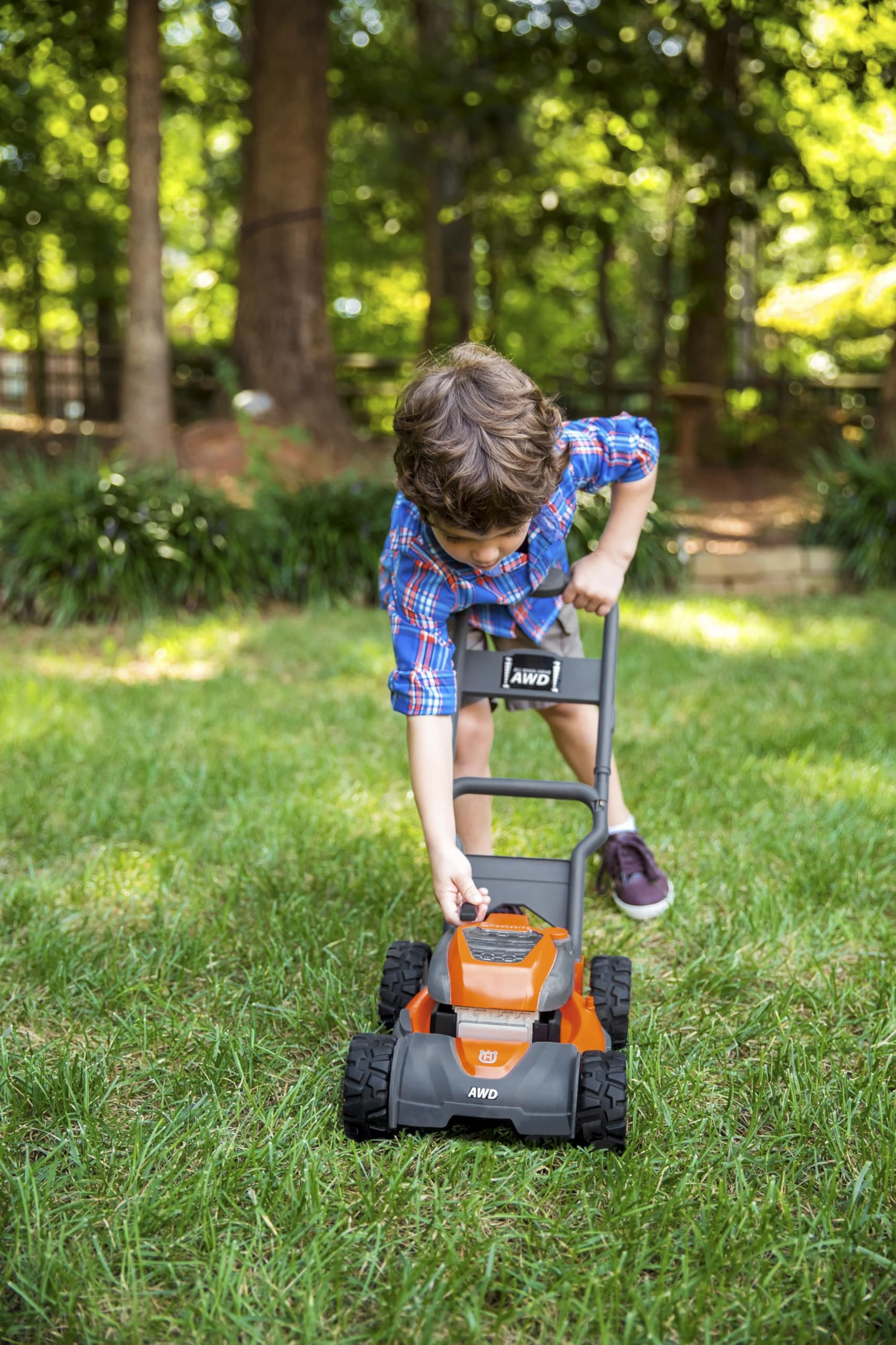 Husqvarna 589289602 Toddler Toy Lawn Mower with Realistic Sounds and Light-Up Engine for Ages 2 and Up - Image 7